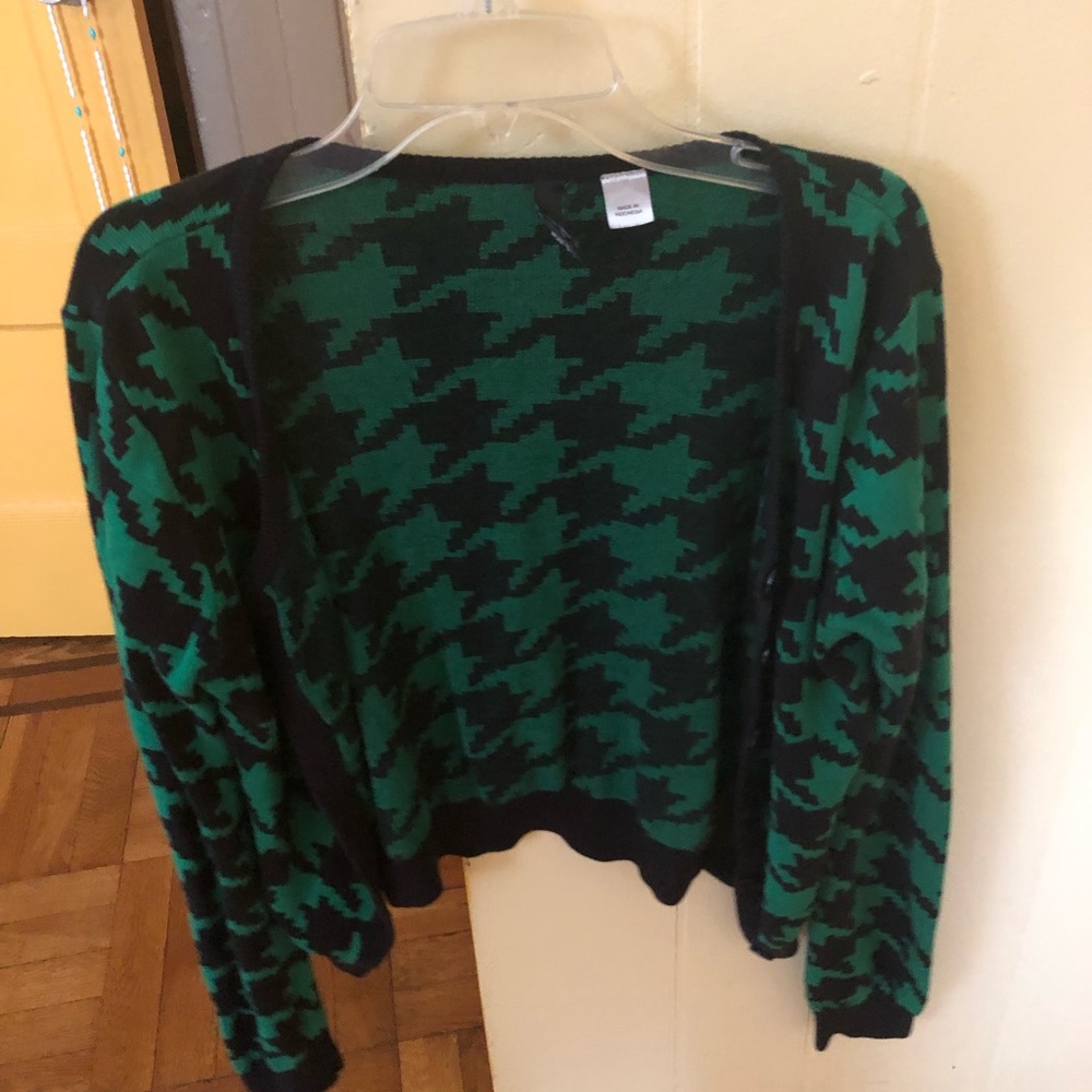 Green and Black H&M cardigan